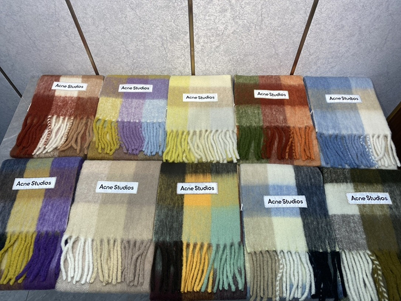 아크네스튜디오 Acne Studios 레인보우 체크 무늬 스카프 머플러 # 알파가 33% + 울 25% + 나일론 22% + 모헤어 20% ☆☆☆☆☆ #vvip공장