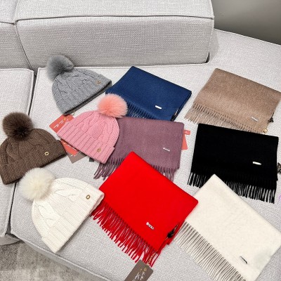 로로피아나 Loro Piana 캐시미어 머플러 + 비니 SIZE 185*35cm @ 캐시미어 100% ☆☆☆☆☆