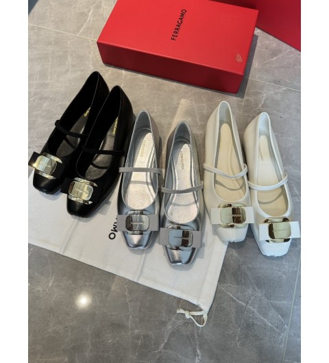 살바토레 페라가모 SALVATORE FERRAGAMO 바라 보우 ZINA NERO 메리제인 플랫 플랫슈즈 768868 SIZE 34~40 ☆☆☆☆☆