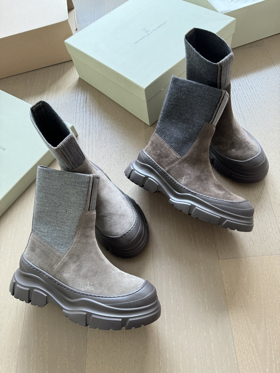 브루넬로쿠치넬리 Brunello Cucinelli 모닐리 장식 앵클 부츠 [사이즈] 35~40