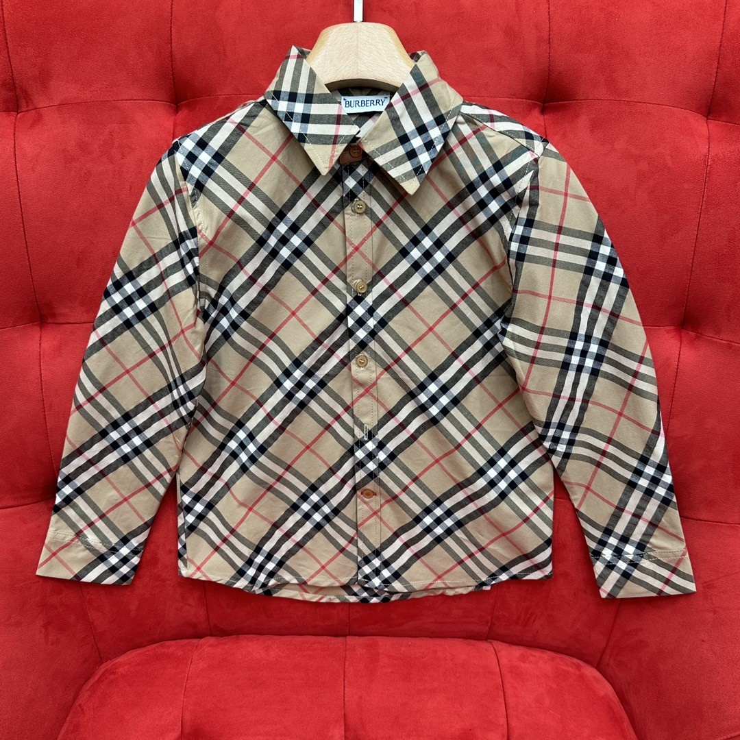 Burberry 버버리 키즈 체크 코튼 셔츠 80889661 [사이즈] 100~180cm @ 면 100% #폭스샵
