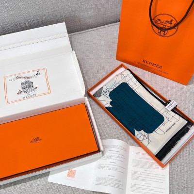 에르메스 HERMES 스카프 63x180cm 캐시미어 70% + 실크 30%