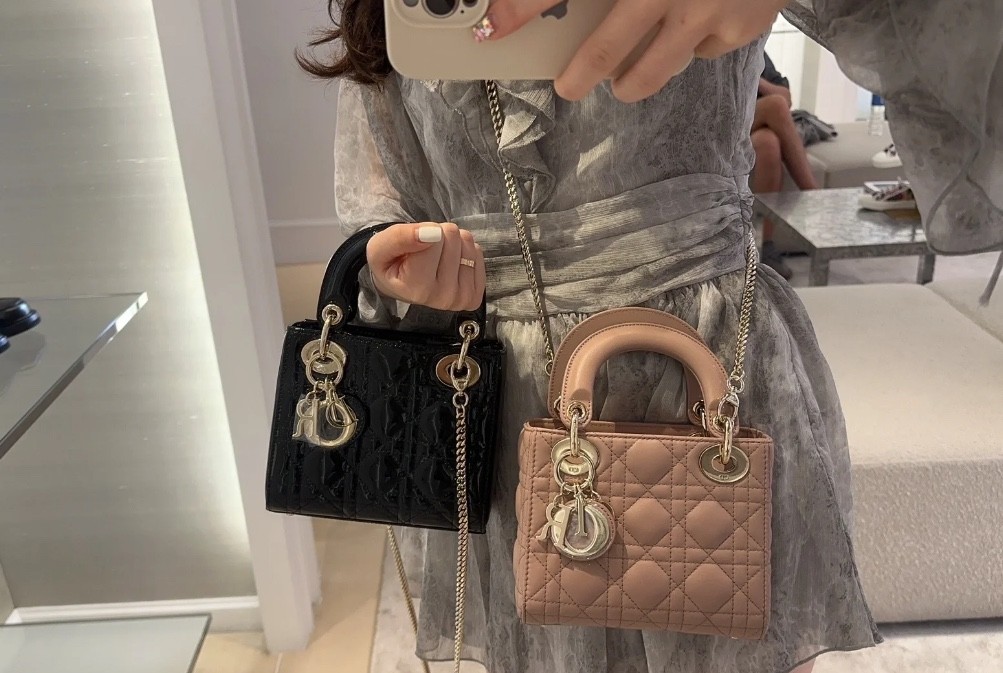 DIOR 레이디 디올 백 미니 까나쥬 M0505ONGE 17cm #여왕