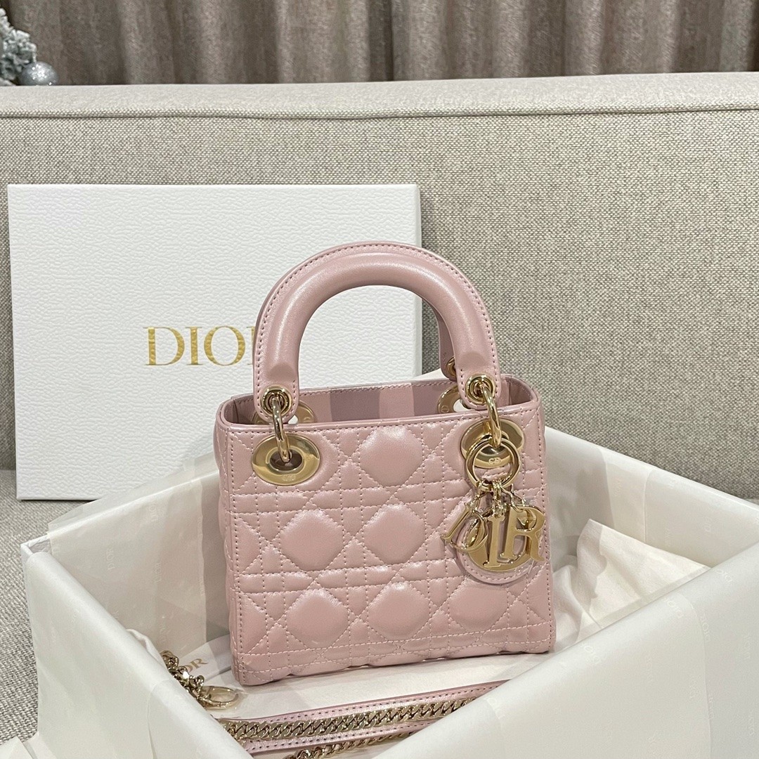 DIOR 레이디 디올 백 미니 까나쥬 M0505ONGE 17cm #여왕