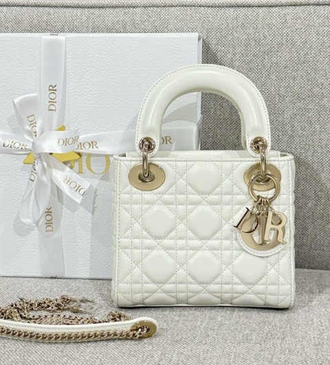DIOR 레이디 디올 백 미니 까나쥬 M0505ONGE 17cm #여왕