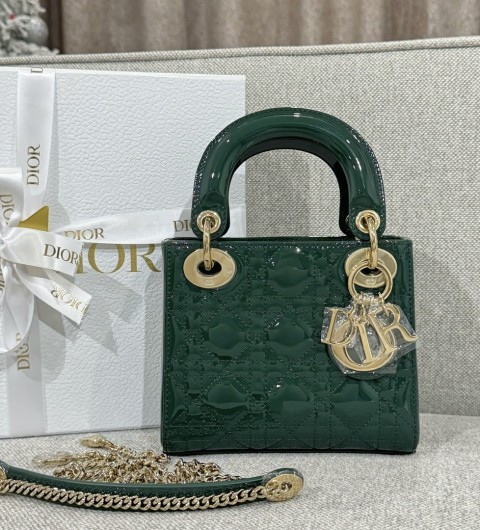 DIOR 레이디 디올 백 미니 까나쥬 M0505ONGE 17cm #여왕