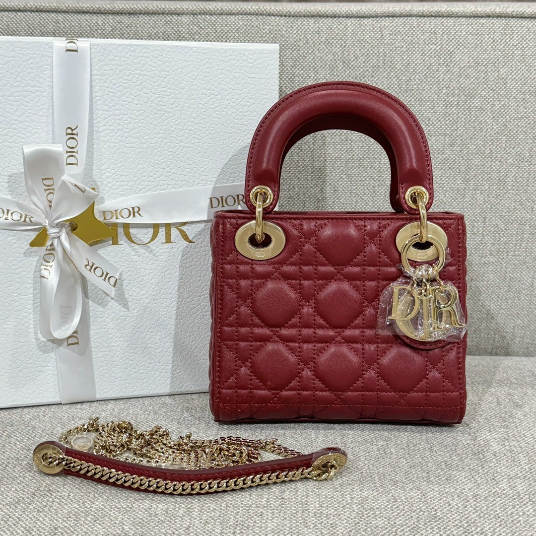 DIOR 레이디 디올 백 미니 까나쥬 M0505ONGE 17cm #여왕