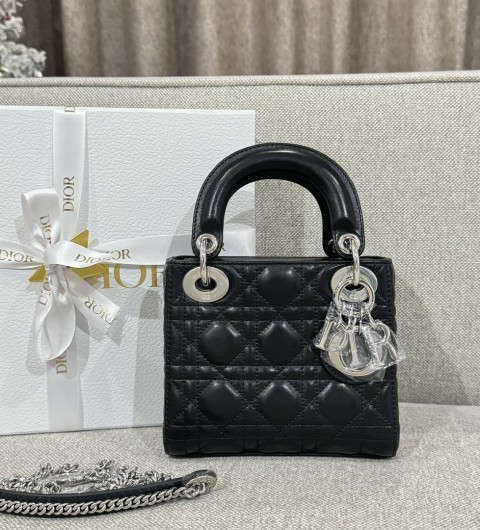 DIOR 레이디 디올 백 미니 까나쥬 M0505ONGE 17cm #여왕