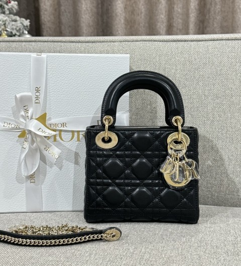 DIOR 레이디 디올 백 미니 까나쥬 M0505ONGE 17cm #여왕