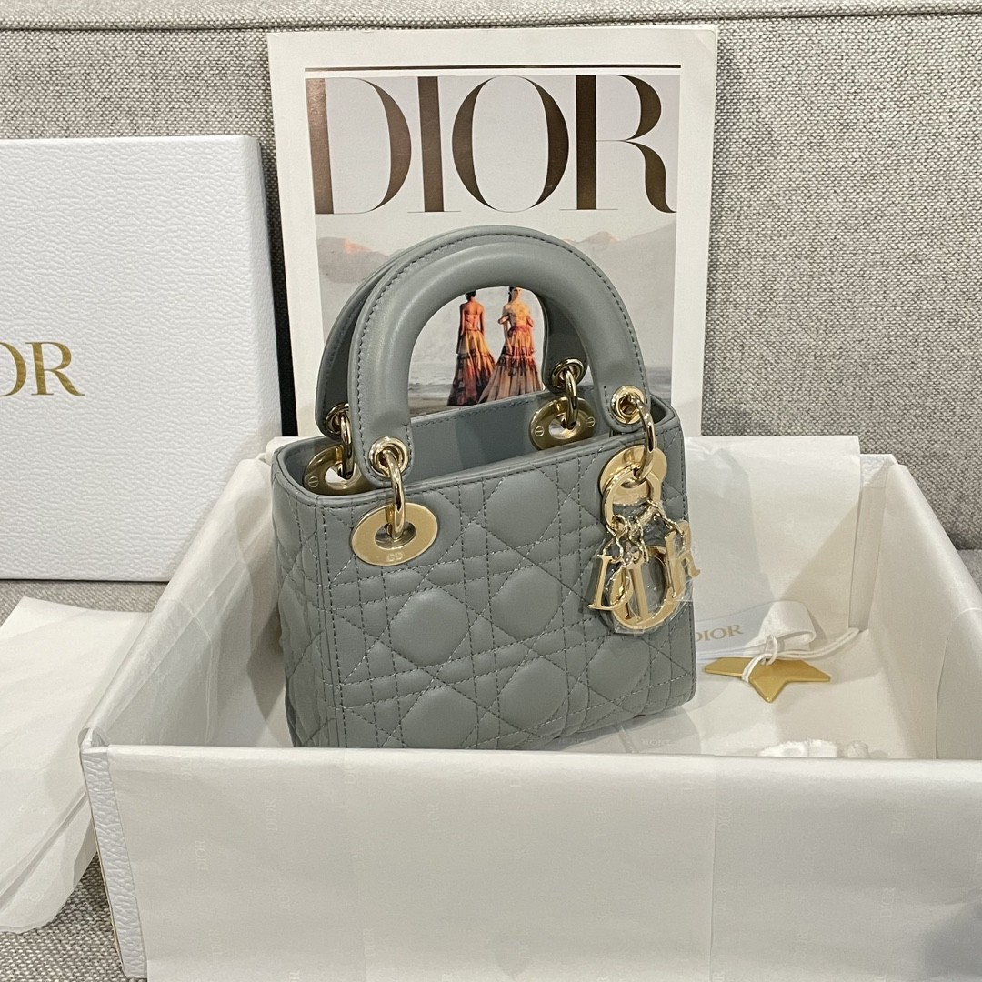 DIOR 레이디 디올 백 미니 까나쥬 M0505ONGE 17cm #여왕